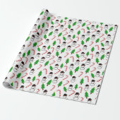 Snowman Candy Cane Christmas Tree Cadeaupapier (Uitgerold)