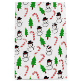 Snowman Candy Cane Christmas Tree Medium Cadeauzakje (Voorkant)
