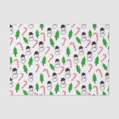 Snowman Candy Cane Christmas Tree Tissuepapier (Voorkant)