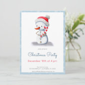 Snowman Candy Cane Kerstfeest Kaart (Staand voorkant)