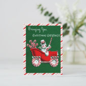 Snowman Candy Cane Kerstmis Briefkaart (Staand voorkant)