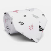 Snowman Candy Cane Pattern Stropdas (Opgerold)