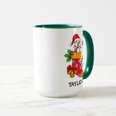 Snowman Candy Cane Stockings Custom Name Coffee Mok (Voorkant rechts)