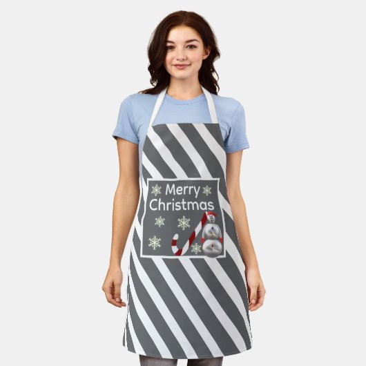 snowman Candy Cane Stripe Merry Christmas Schort (Gedragen)