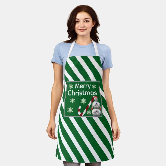 snowman Candy Cane Stripe Merry Christmas Schort (Gedragen)