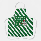 snowman Candy Cane Stripe Merry Christmas Schort (Voorkant)