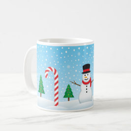 Snowman & Candy Cane Winter Wonderland Koffiemok