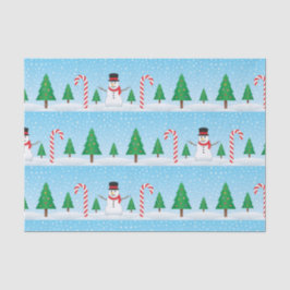 Snowman & Candy Cane Winter Wonderland Tissuepapier