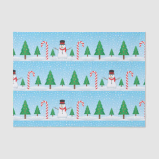 Snowman & Candy Cane Winter Wonderland Tissuepapier