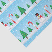 Snowman & Candy Cane Winter Wonderland Tissuepapier (Detail)
