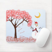SnowMan CandyCane Tree MousePad - Muismat (Met muis)