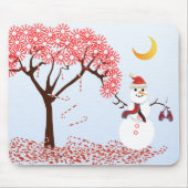 SnowMan CandyCane Tree MousePad - Muismat (Voorkant)