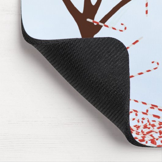 SnowMan CandyCane Tree MousePad Muismat (Hoek)