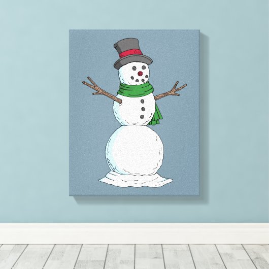 Snowman Canvas Afdruk (Insitu (Houten vloer))