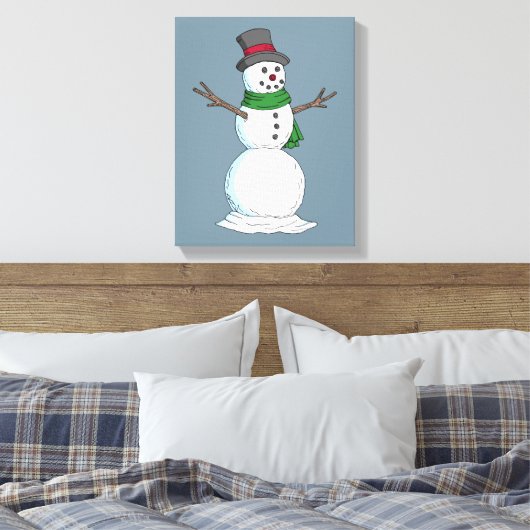 Snowman Canvas Afdruk (Insitu (Slaapkamer))