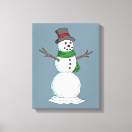 Snowman Canvas Afdruk