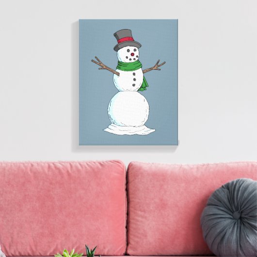 Snowman Canvas Afdruk (Insitu (Woonkamer))