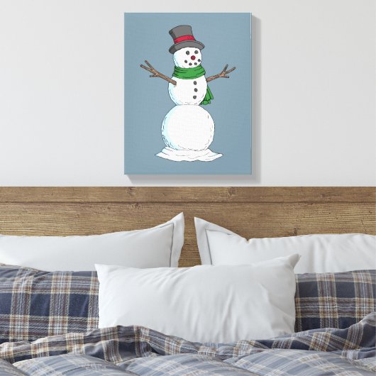 Snowman Canvas Afdruk (Insitu (Slaapkamer))