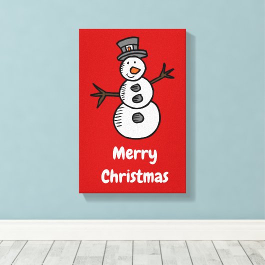 Snowman Canvas Afdruk (Insitu (Houten vloer))