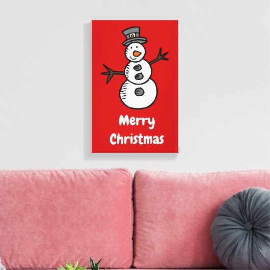 Snowman Canvas Afdruk (Insitu (Woonkamer))