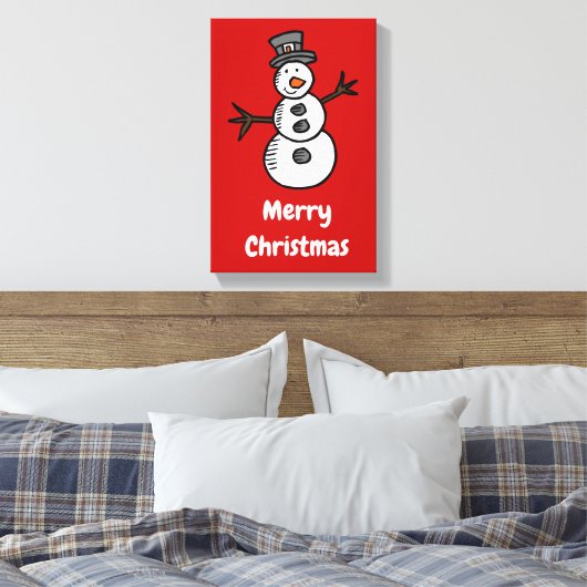 Snowman Canvas Afdruk (Insitu (Slaapkamer))