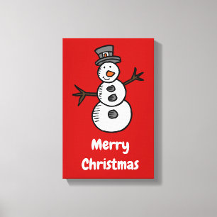 Snowman Canvas Afdruk