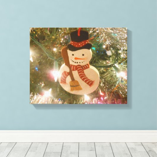 Snowman Canvas Afdruk (Insitu (Houten vloer))