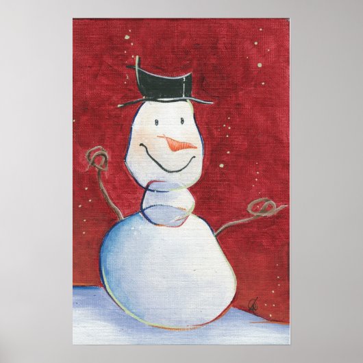 Snowman Canvas Artwork Poster (Voorkant)
