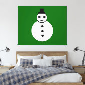 Snowman Canvas glimlachend kerstcadeautje Afdruk (Insitu (Slaapkamer))