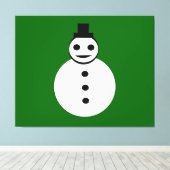 Snowman Canvas glimlachend kerstcadeautje Afdruk (Insitu (Houten vloer))