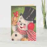 Snowman Card Feestdagen Kaart<br><div class="desc">Make your Holidays special with a retro Christmas Card. Victorian Christmas Cards from an era gone by,  lovingly restored.</div>