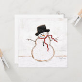 Snowman Card Kaart (Voorkant / Achterkant in situ)