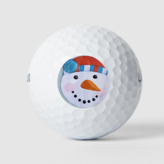 Snowman Carrot Nose Winter Kerstmis Golfballen (Voorkant)