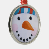 Snowman Carrot Nose Winter Kerstmis Metalen Ornament (Rechts)