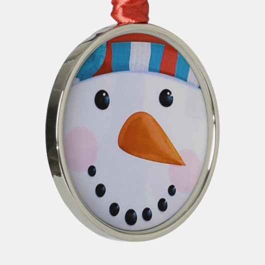 Snowman Carrot Nose Winter Kerstmis Metalen Ornament (Rechts)