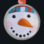 Snowman Carrot Nose Winter Kerstmis Metalen Ornament<br><div class="desc">Snowman Carrot Nose Winter Kerstmis met steenkoologen en glimlach. Pet stoppen. Ideaal voor het koude weer- en vakantieseizoen</div>