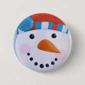 Snowman Carrot Nose Winter Kerstmis Ronde Button 5,7 Cm (Voorkant)