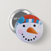 Snowman Carrot Nose Winter Kerstmis Ronde Button 5,7 Cm (Voorkant /achterkant)