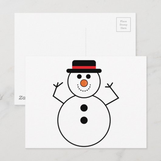 Snowman Cartoon Briefkaart (Voorkant / Achterkant)