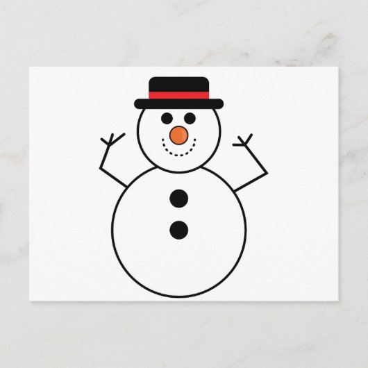 Snowman Cartoon Briefkaart (Voorkant)