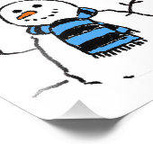 Snowman Cartoon Foto Afdruk (Hoek)