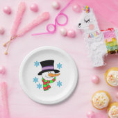 Snowman Cartoon Paper Borden Papieren Bordje (Feest)