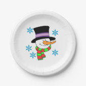 Snowman Cartoon Paper Borden Papieren Bordje (Voorkant)