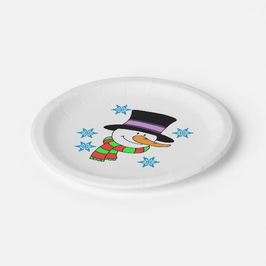 Snowman Cartoon Paper Borden Papieren Bordje (Gekanteld)