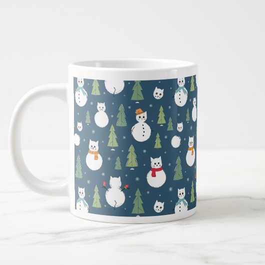 Snowman Cats Vakantiepatroon Grote Koffiekop (Links)