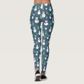 Snowman Cats Vakantiepatroon Leggings (Achterkant)