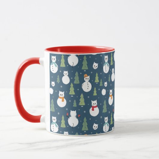 Snowman Cats Vakantiepatroon Mok (Links)