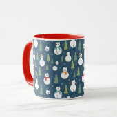 Snowman Cats Vakantiepatroon Mok (Voorkant links)