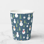 Snowman Cats Vakantiepatroon Papieren Bekers (Voorkant)