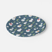 Snowman Cats Vakantiepatroon Papieren Bordje (Gekanteld)